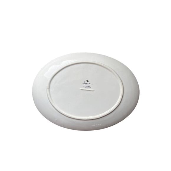 Artistic Accents Hand-Painted Autumnal Floral Embossed Oval Platter Serveware - Picture 3 of 6